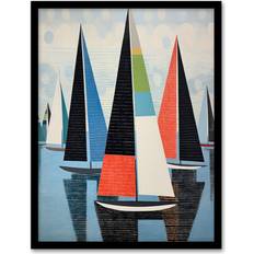 Blue Framed Art Wee Blue Coo The Yacht Sail Boats Sea Framed Art