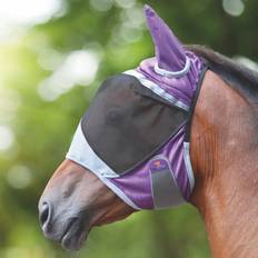 Equestrian Shires Deluxe Fly Mask With Ears Green, Green Full Green