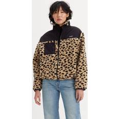 Levi's Woman Jackets Levi's Bigfoot Sherpa Fleece Jacket, Leopard Almond Buff