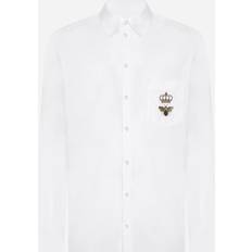 Dolce & Gabbana Homme Chemises Dolce & Gabbana Cotton Martini Shirt with Embroidery Uomo