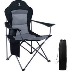 Ever Advanced Oversized Camping Chair Folding Padded High Back Chairs Collapsible Heavy Duty Portable With Cup Holder Carry Bag for Outdoor,Garden