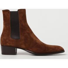 Saint Laurent Wyatt suede Chelsea boots brown