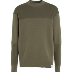 Syntetisk Sweatere Calvin Klein Texture Mix Cotton Jumper GREEN