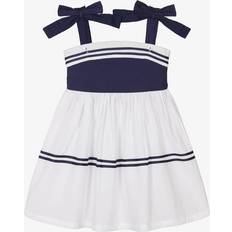 Girls Navy Blue White Dress