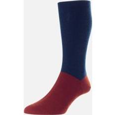 Fabric - Men Underwear Pantherella Men's Men's Edale Colour Block Sock Blue 10/11/11.5/10.5/12