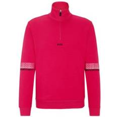 HUGO BOSS Sweaters on sale HUGO BOSS Men's Multi-Colored Zip-Neck Sweatshirt Pink Pink