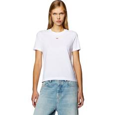 Diesel Women T-shirts Diesel T-shirt con mini logo applicato T-Shirts Donna Bianco