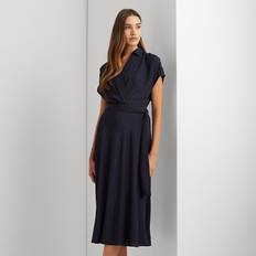 Polo Ralph Lauren Dresses Polo Ralph Lauren Belted Crepe Dress in Lighthouse Navy