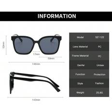 Shein 1pc European & American Style Simple Large Square Frame Trendy Photography Shades For Holiday