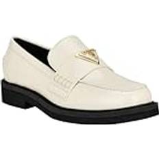 Guess Women Low Shoes Guess Women's Shatha Logo Hardware Slip-on Almond Toe Loafers Ivory Manmade Ivory Manmade