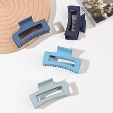 Multicolour Hair Clips Shein Blue Gradient Matte Square Hair Claw 8.5cm