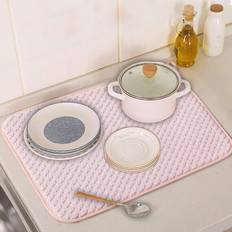 Pink Dish Drainers Shein Plain Drying Mat Pink For Kitchen Dish Drainer