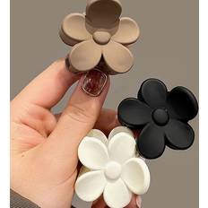 Multicolour Hair Clips Shein 3pcs Matte Flower Shaped Hair Claw Clips