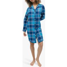 Blue Negligées Cyberjammies Bea Check Nightshirt, Dark Blue