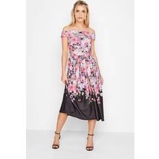 Stretch Dresses PixieGirl Petite Floral Bardot Dress Black