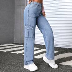 Shein Solid Color Cargo Jeans