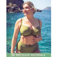 Lycra Bikinis Curvy Kate Retro Sun Padded Balcony Bikini Top Olive green