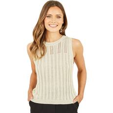 Gold - Women Tops Yumi Lurex Knitted Tank Top