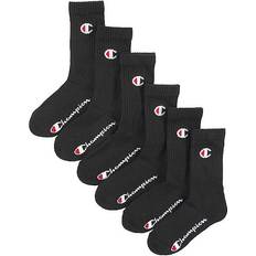 6 pcs Socks Champion Pack of Pairs of Crew Socks in Cotton Mix with Logo Black 35/38 2.5 to 5