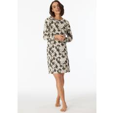 Braun - Damen Nachthemden Schiesser Sleepshirt langarm Modal Blumenprint sand Contemporary Nightwear