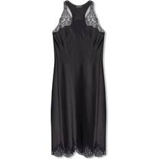Balenciaga Klänningar Balenciaga Satin Strappy Midi Klänning Spetsdetaljer - Black