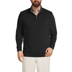 Lands' End Men Sweaters Lands' End Men's Tall Bedford Rib Quarter Zip Sweater Black Black