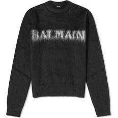 Jumpers Balmain Jacquard Brushed Mohair Jumper black