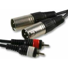 Pulse 3 Pin XLR Male to Phono RCA Male Lead 0.3m Black