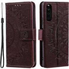 Skalo Sony Xperia 10 V Mandala Flip Cover Brun