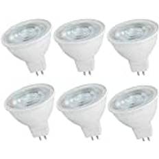 OUGEER 6 stycken MR16 LED-lampor 6 W AC 220–240 V LED GU5.3, motsvarar 60 W MR16 halogenlampa varmvit 3 000 K MR16 LED-strålkastare GU5,3 600 lumen, inte dimbar