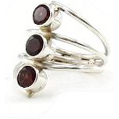 Granater Ringar Les Trésors de Lily Garnet 'Charmes' Silver Ring Red