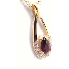 Rubiner Halsband Altesse Gold Plated Necklace Scarlett - Ruby
