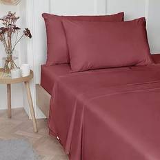 Red Bed Sheets Plain Dye 180 Count Bed Sheet Red