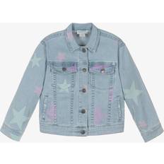 Organic Outerwear Stella McCartney Kids Stella Mccartney Kids Girls Blue Star Print Denim Jacket Blue year