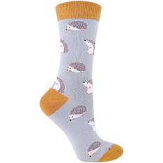 Silver - Women Underwear Miss Sparrow Ladies Animal Design Bamboo Socks 4-7