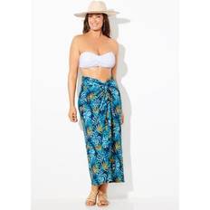 S Swimsuit Cover-Ups & Sarong Wraps Swimsuits For All Plus Women's Wrinkle-Resistant Sarong Skirt Cover Up in Vibrant Tropic Size 14/16