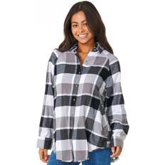 Flannel Clothing Rip Curl Women's Pacific Dreams Cotton Flannel Shirt Charcoal