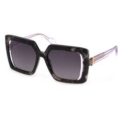 Square Lens Sunglasses with Contrast Details - Black