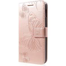 MAULUND Samsung Galaxy S10e Læder m. Pung Butterflies Rose Gold