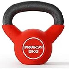 Proiron Kettlebell, kettlebell, kettlebell med högkvalitativt neoprenöverdrag, 4–16 kg golvvänlig svänghantel, rund vikt neopren