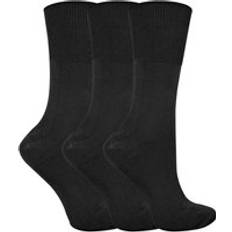 Viscose Socks Sock Snob Pairs Anti Odour Loose Wide Top Elastic Bamboo Black 4-7