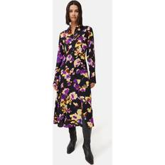 Jigsaw Haze Floral Crepe Dress Purple