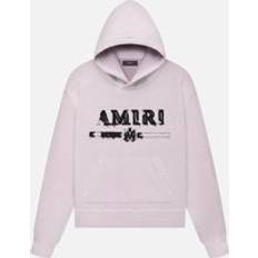 Amiri Jumpers Amiri Mens Logo Patch Cotton Hoodie in Pink