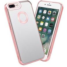 Cadorabo Transparent Black Case for Apple iPhone 7 PLUS 7S PLUS 8 PLUS Protective Cover made of flexible TPU Etui silicone with Chrome application Clear