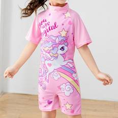 Girls - L Bathing Suits DreamSilent #4 Pink Unicorn, XL7-8 Years Girls One Piece Swimsuit Surf Suit Cartoon Print Swimwear Kids Swimming Costume Not/Specified 7-8yrs