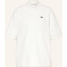 Lacoste Women Polo Shirts Lacoste Double Sided Cotton Piqué Oversized Polo Shirt White