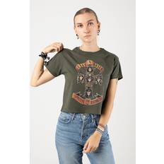 XXL, Green Crop Top T Shirt Appetite For Destruction Official Green