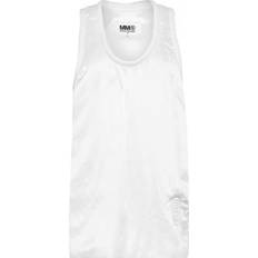 Viscose Tank Tops Maison Margiela MAISON MARGIELA MM6 Logo Padded Tank Top WHITE