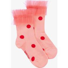 Orange Socks Children's Clothing Wauw Capow Pink Polka Dot Cotton Tulle Socks - Pink Red