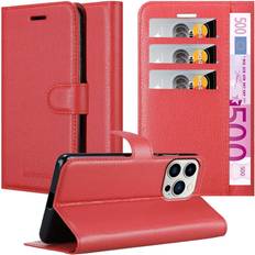 Cadorabo Hülle für apple iphone 14 pro max handy schutzhülle cover tasche etui KARMIN ROT DE-159786